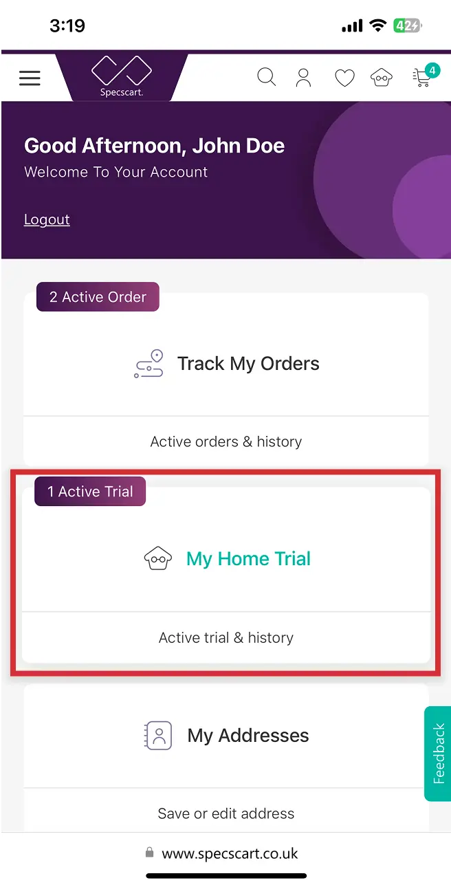 How can I track my home trial?
